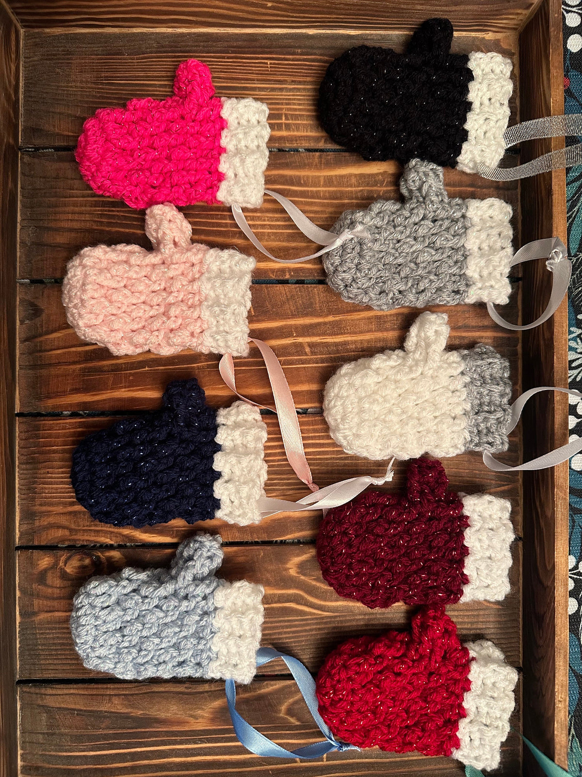 Crocheted Mini Mitten Ornament and Gift Card Holder