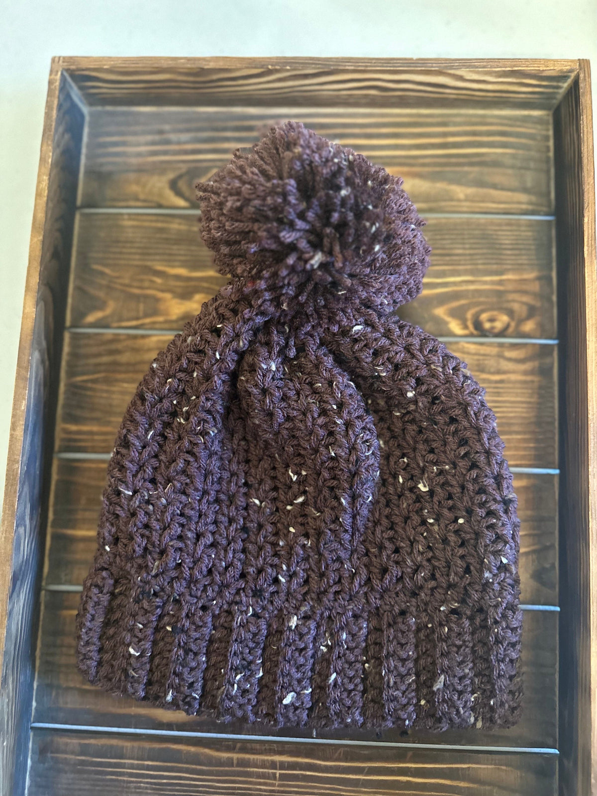Purple Fleck Pom Beanie