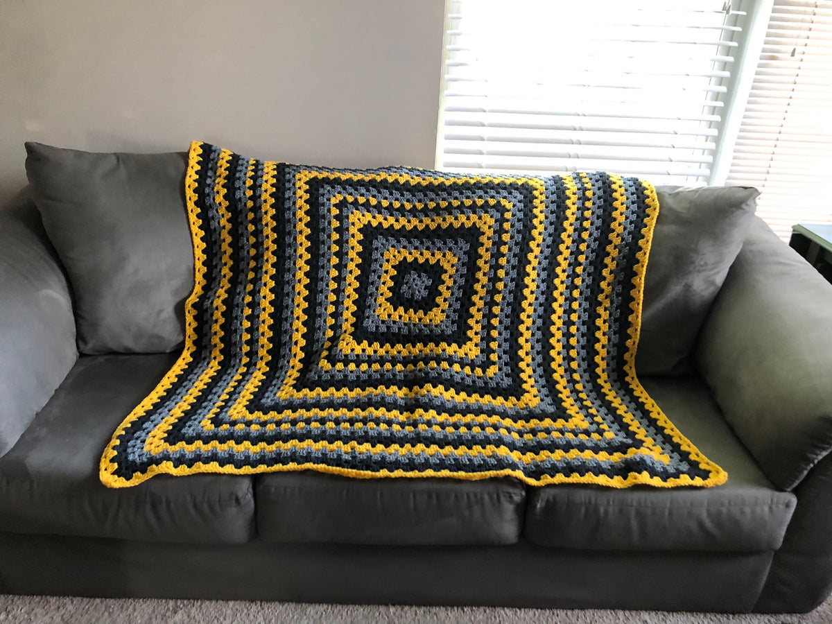 Gray and Yellow Blanket
