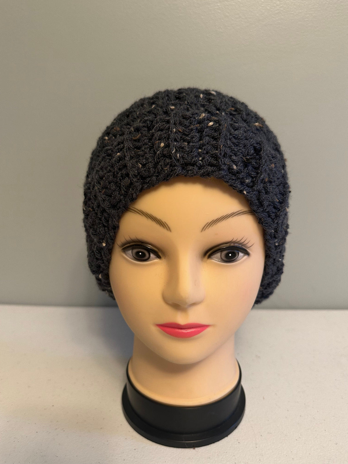 Blue Fleck Pom Beanie