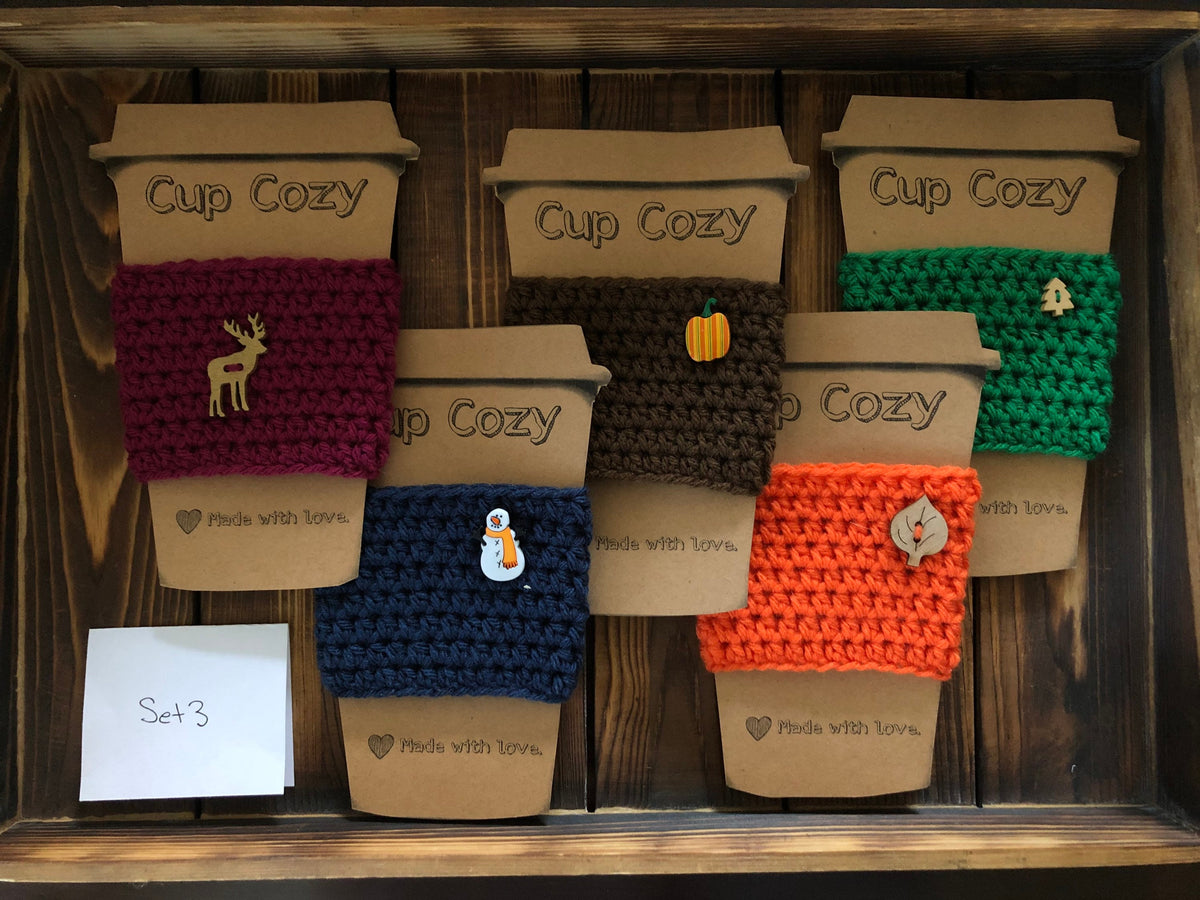 Holiday Coffee Cozies Set 3