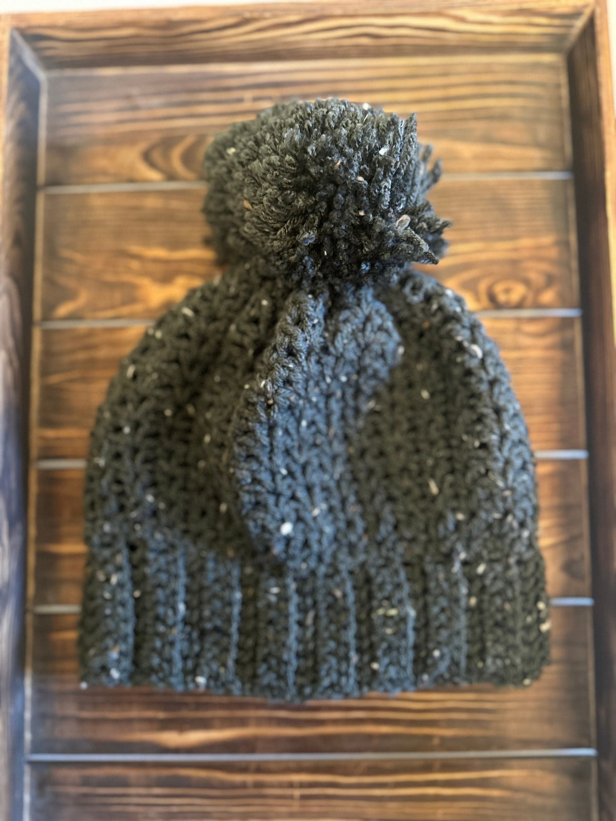 Green Fleck Pom Beanie