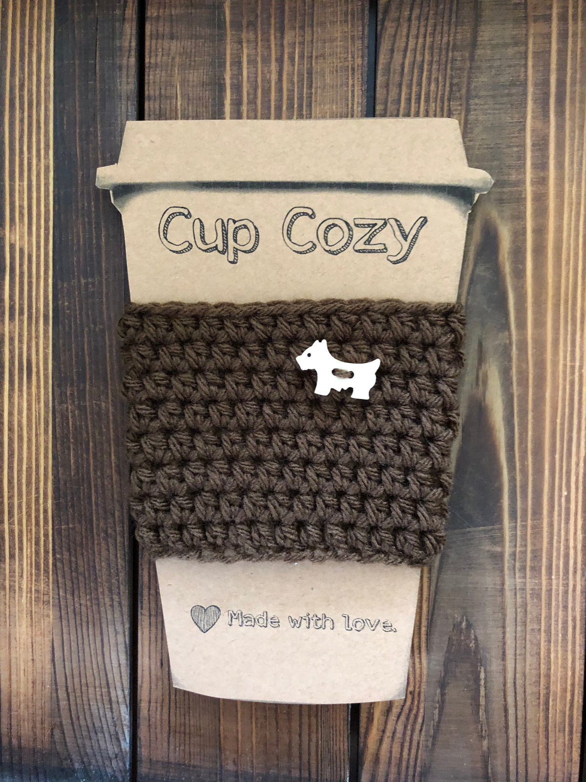 Wooden Dog Coffee Cozies