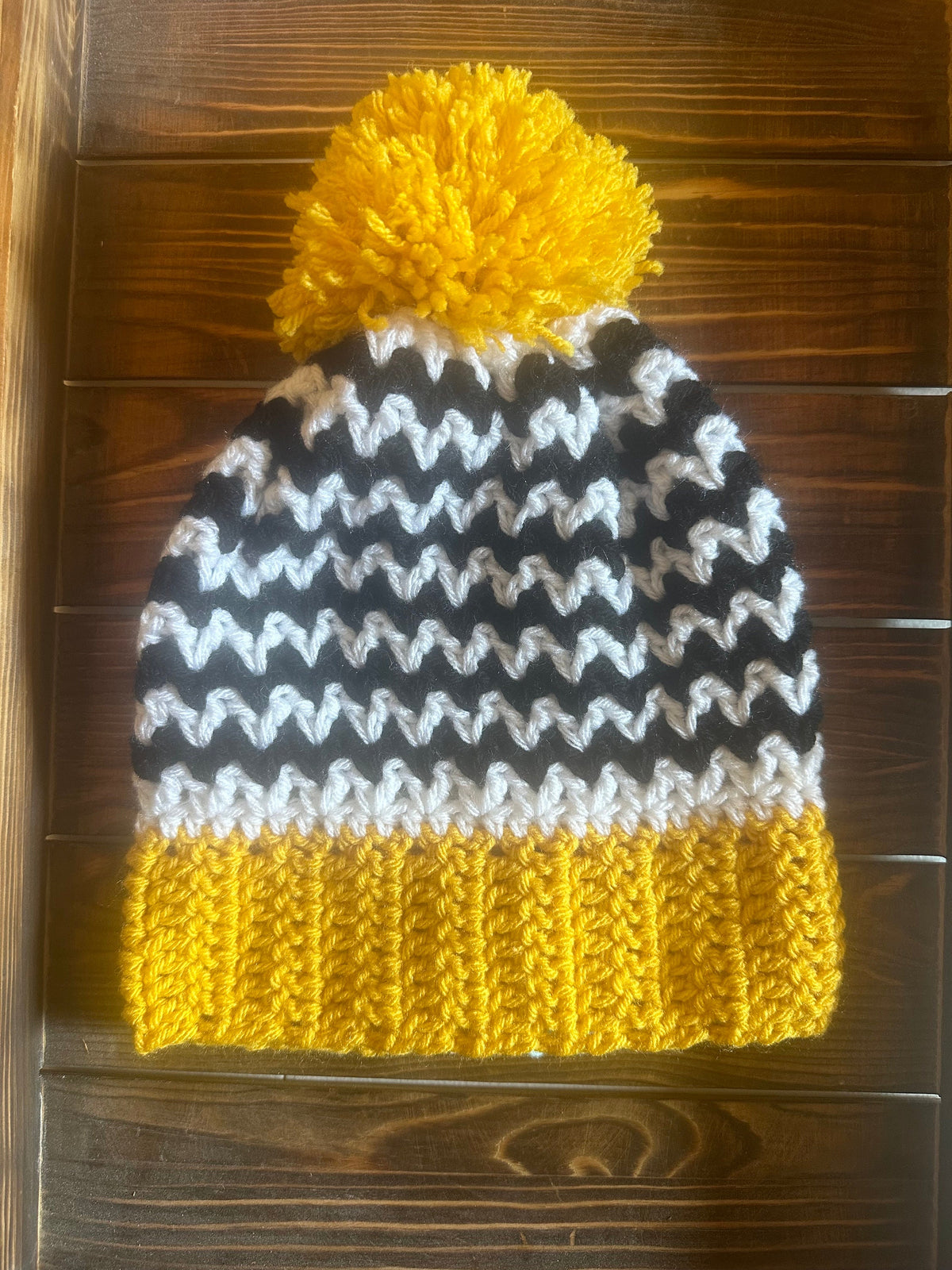ZigZag Pom Beanie