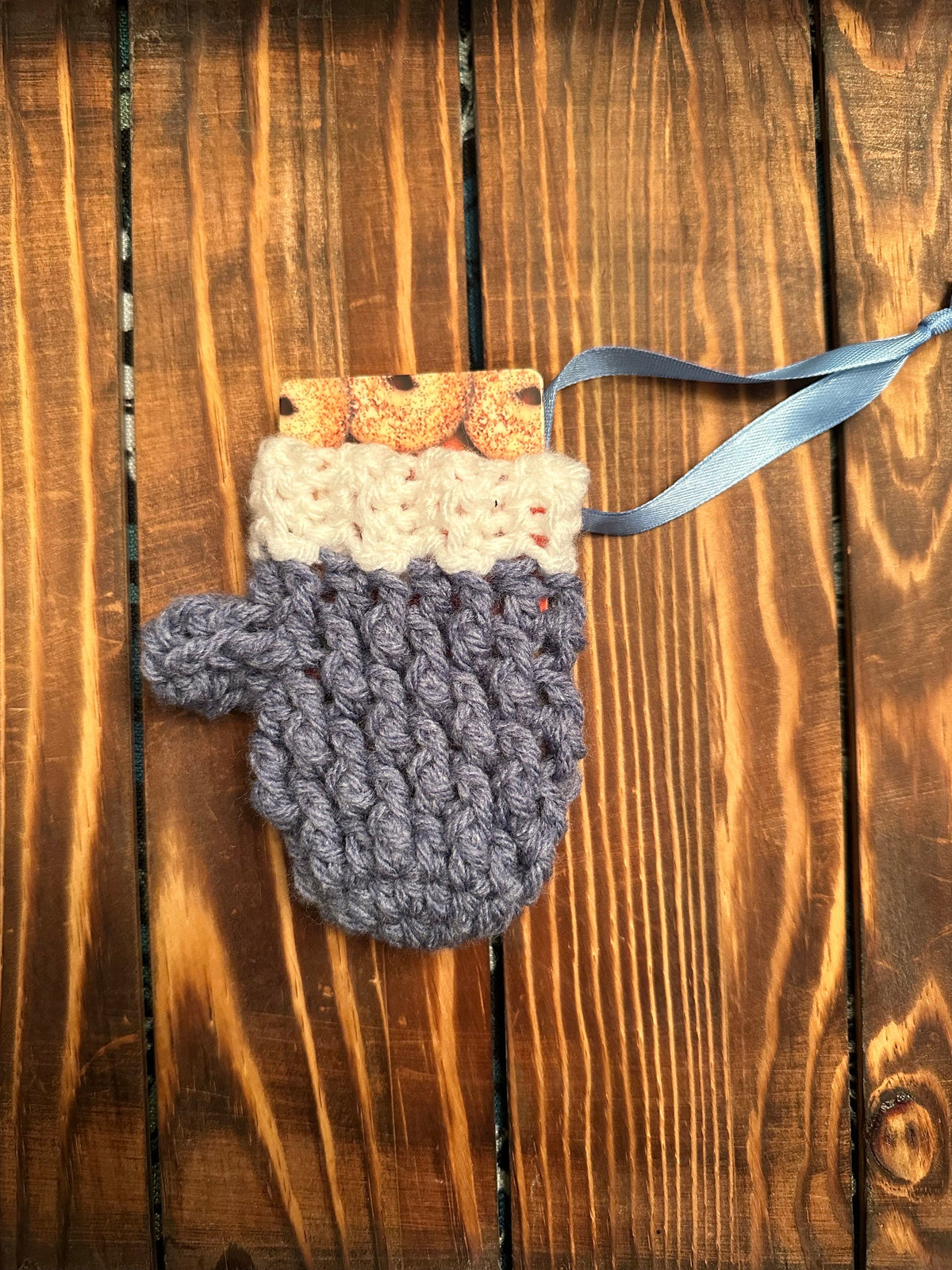 Crocheted Mini Mitten Ornament and Gift Card Holder