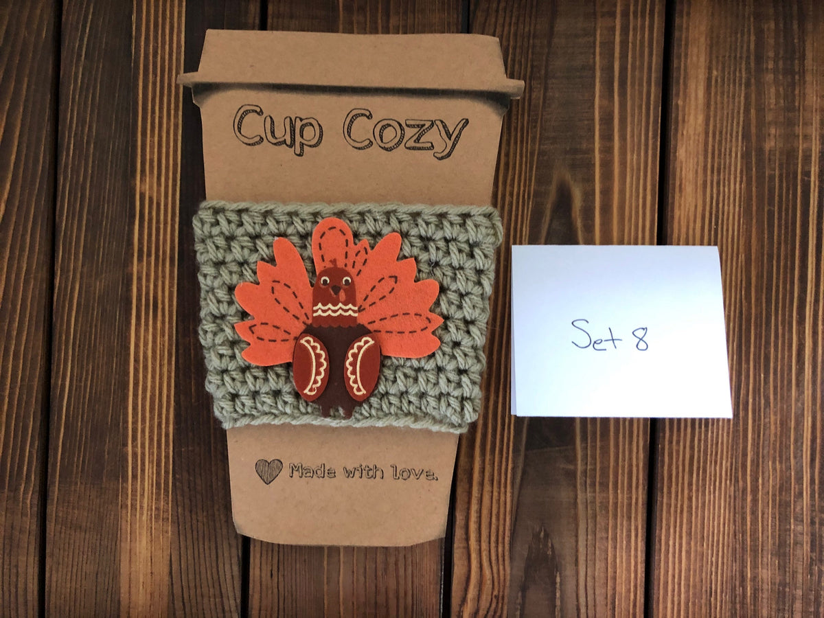 Holiday Coffee Cozies Set 8