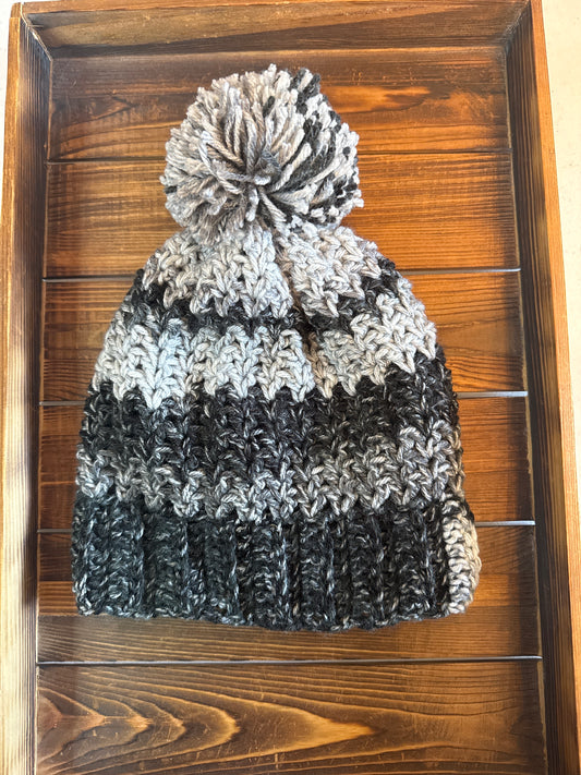 Grey Tone Pom Beanie
