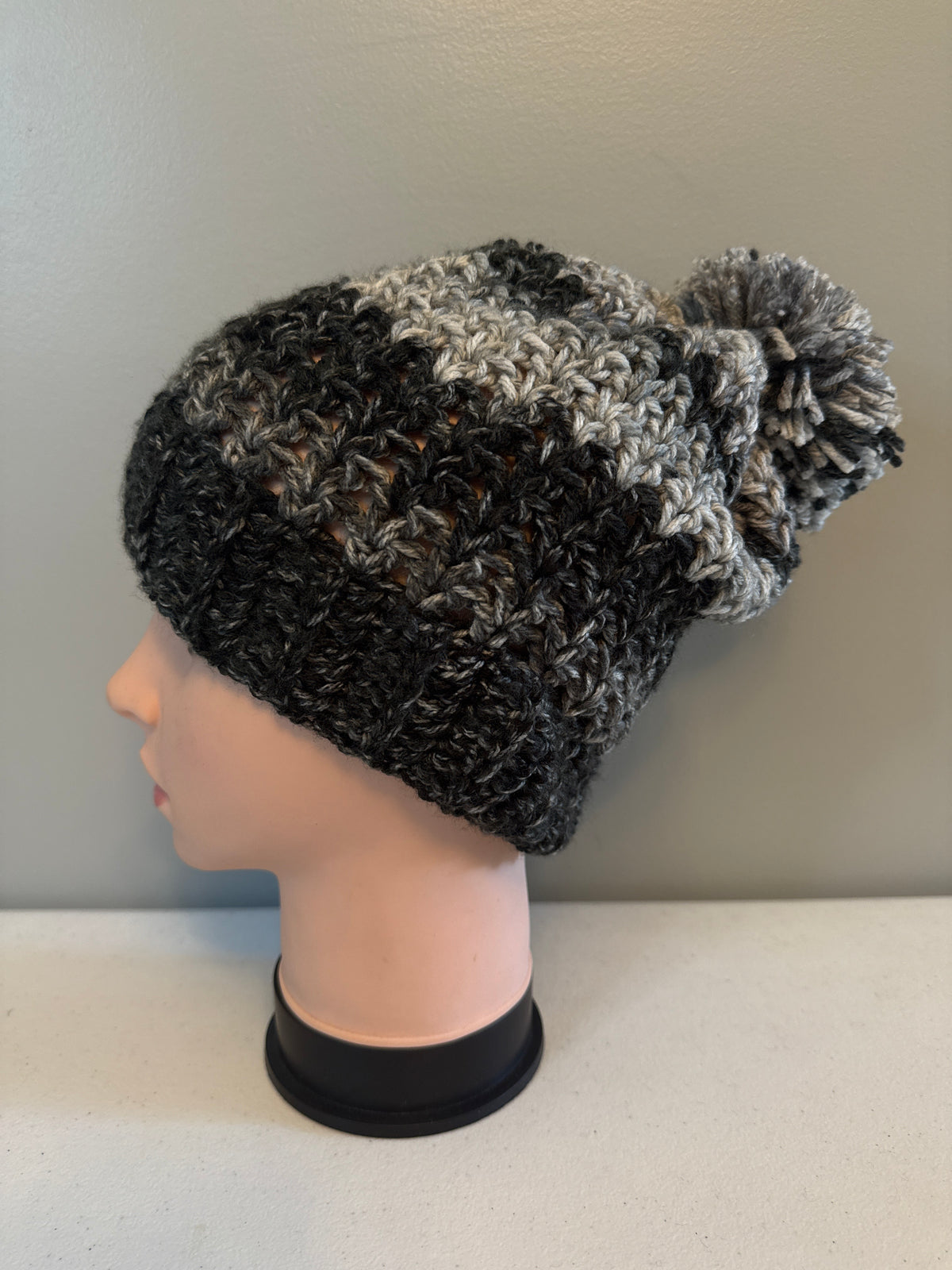 Grey Tone Pom Beanie