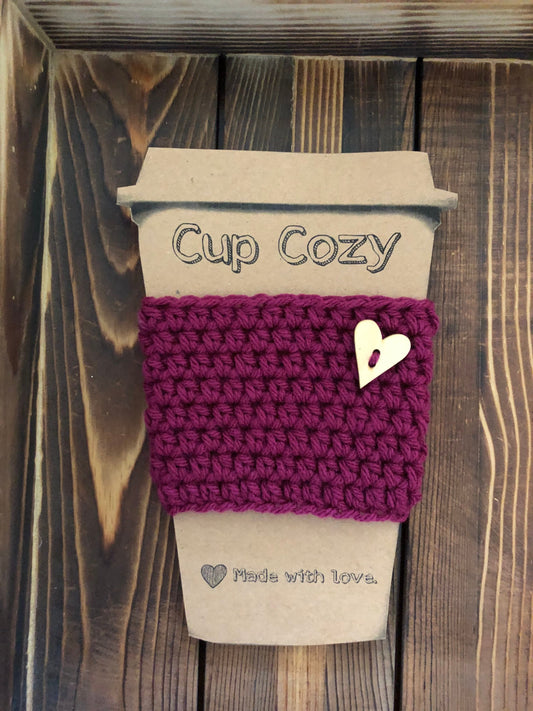 Wooden Heart Coffee Cozies