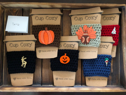 Holiday Coffee Cozies Set 6