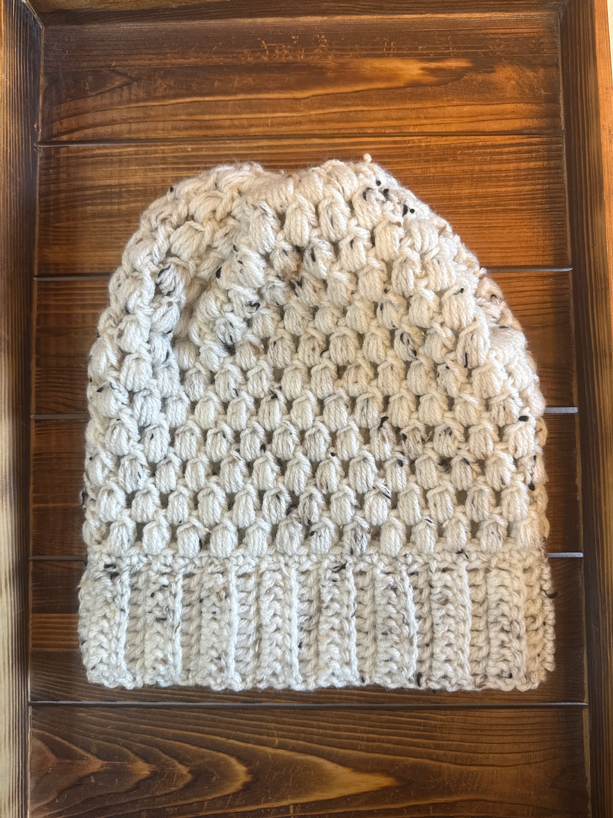 Beige Fleck Slouchy Beanie