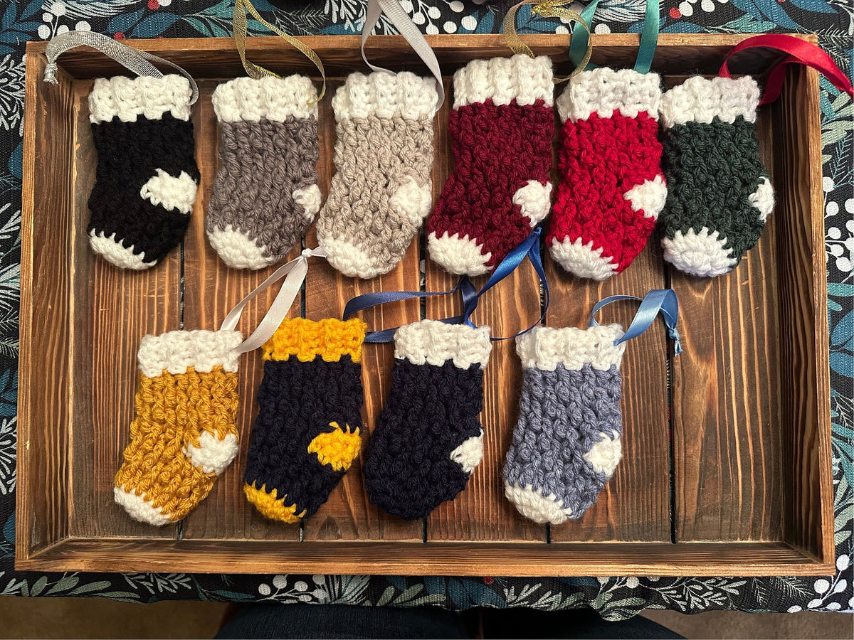 Crocheted Mini Stocking Ornament and Gift Card Holder