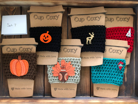 Holiday Coffee Cozies Set 7