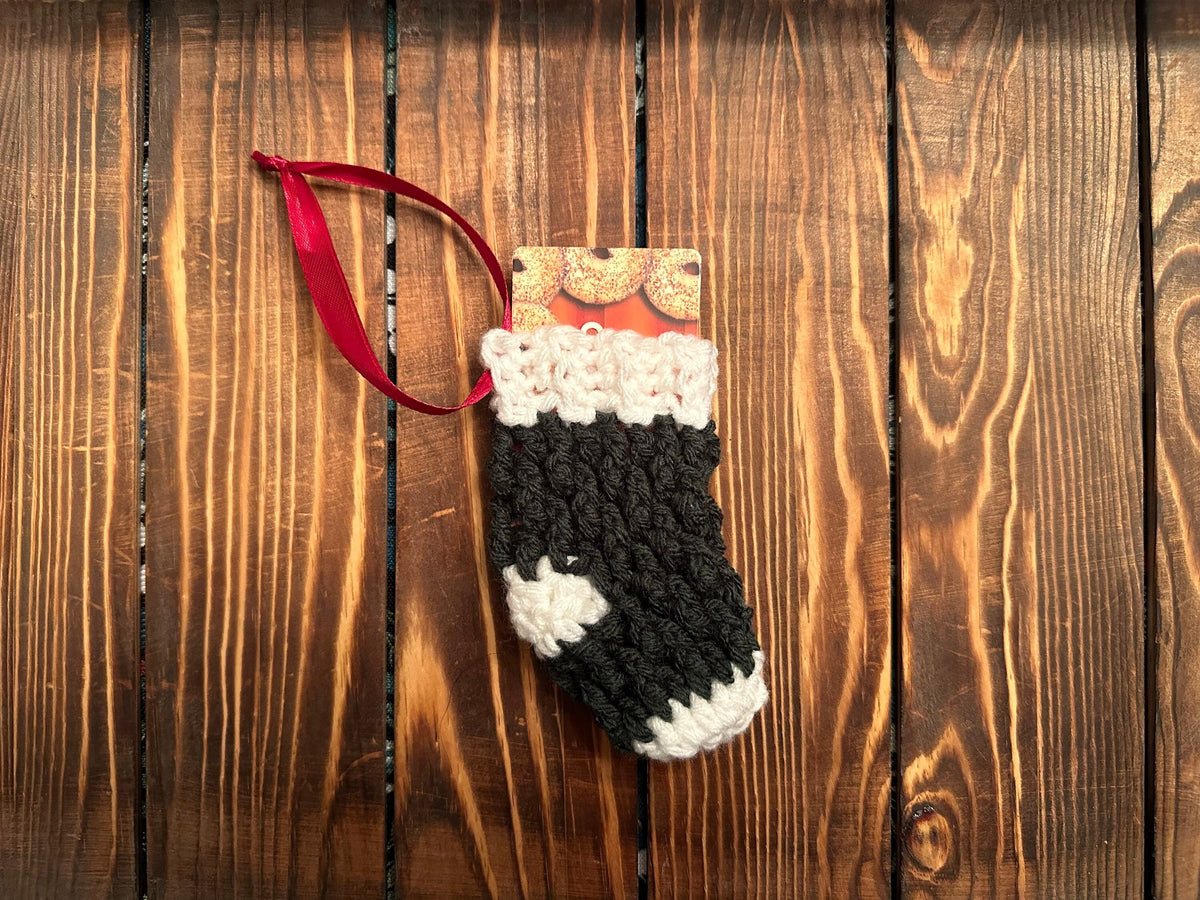 Crocheted Mini Stocking Ornament and Gift Card Holder