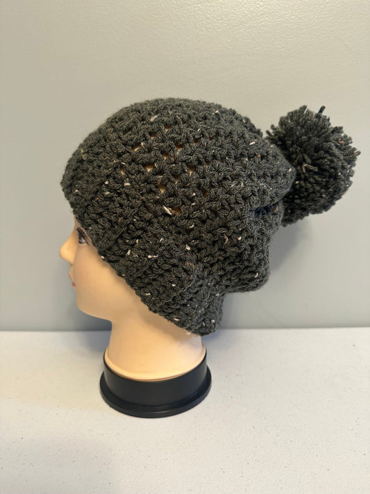 Green Fleck Pom Beanie