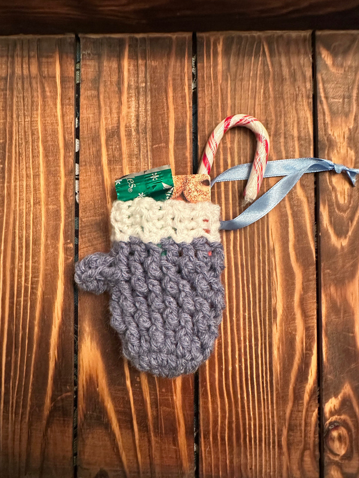 Crocheted Mini Mitten Ornament and Gift Card Holder