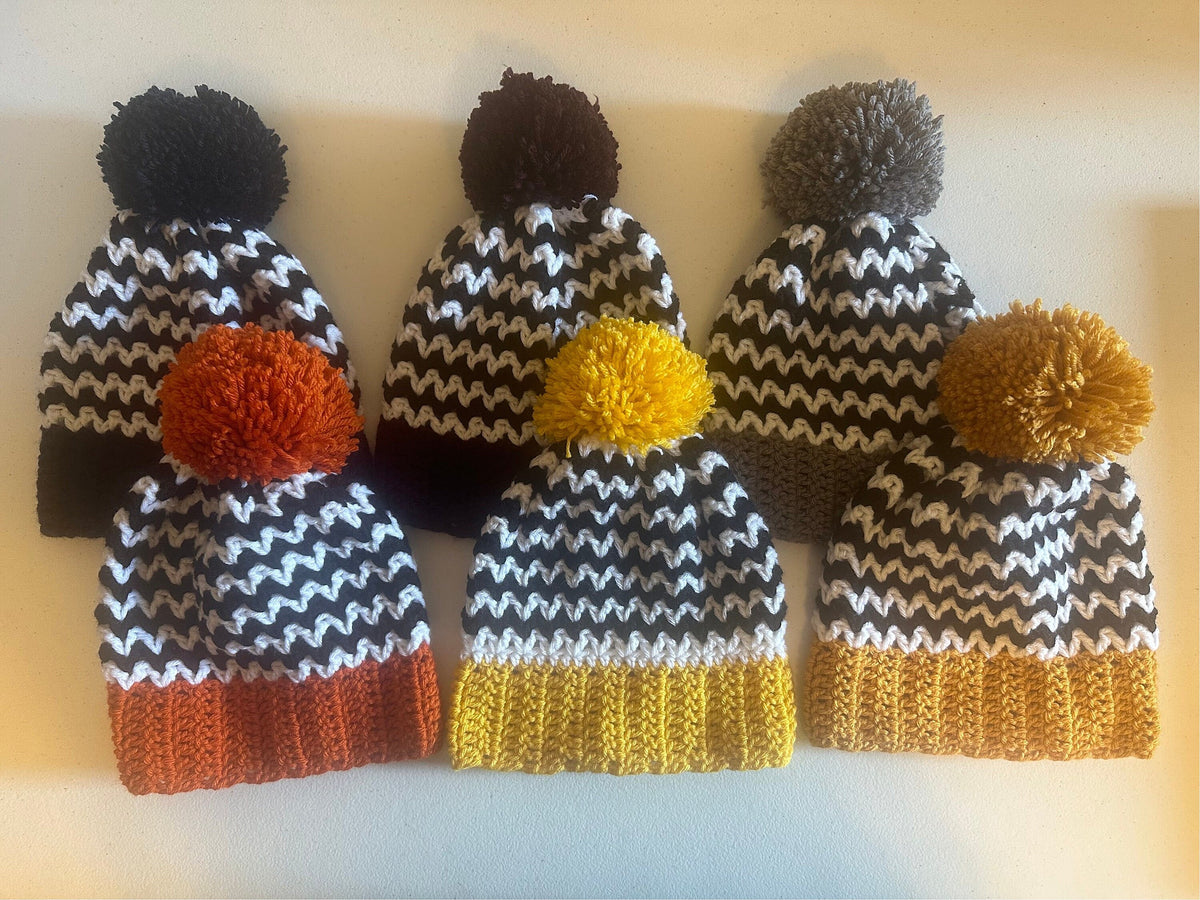 ZigZag Pom Beanie