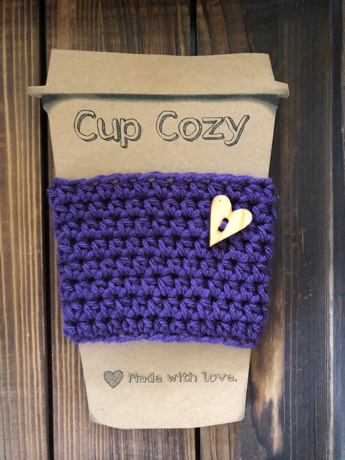 Wooden Heart Coffee Cozies