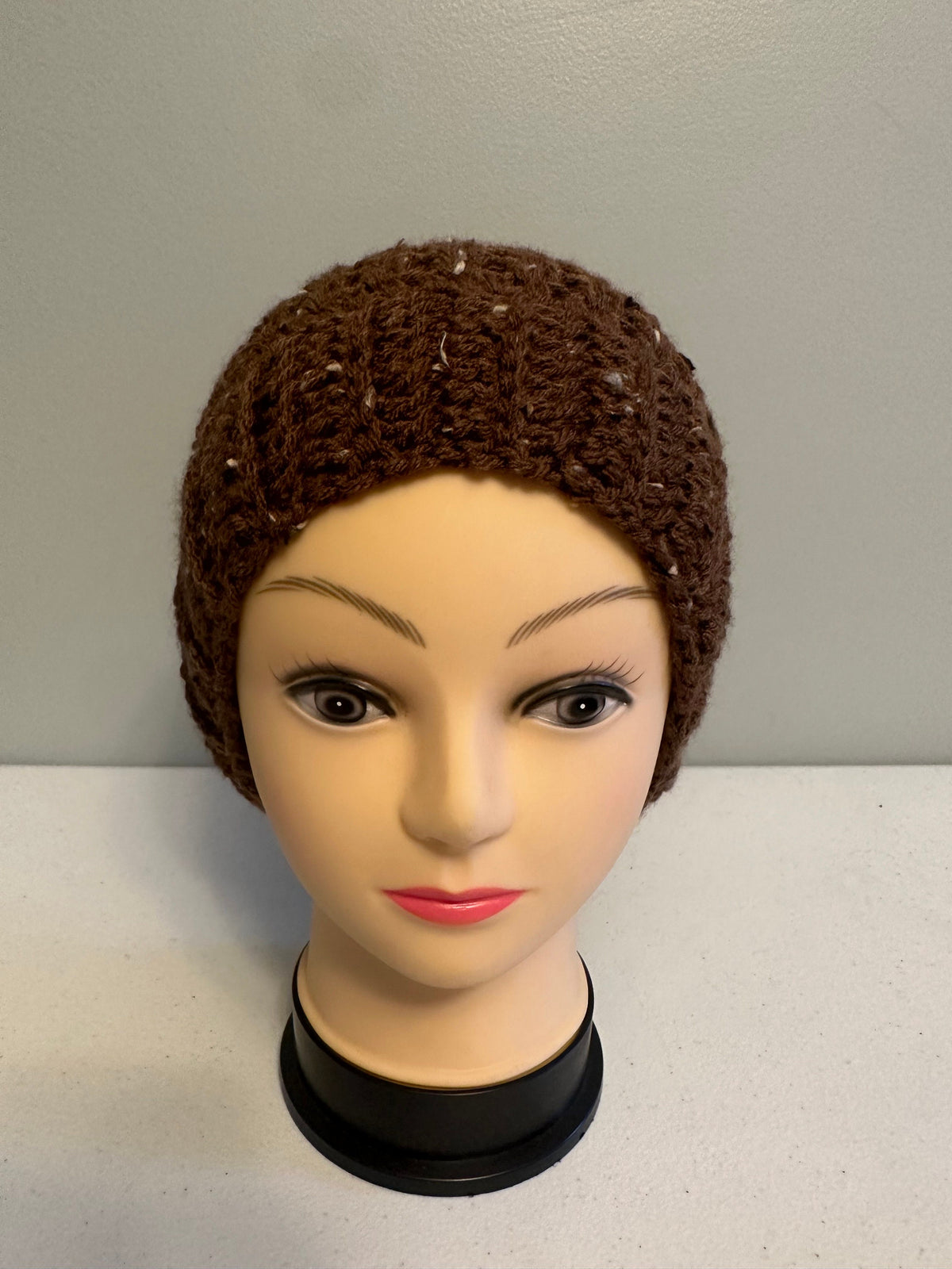 Brown Fleck Pom Beanie