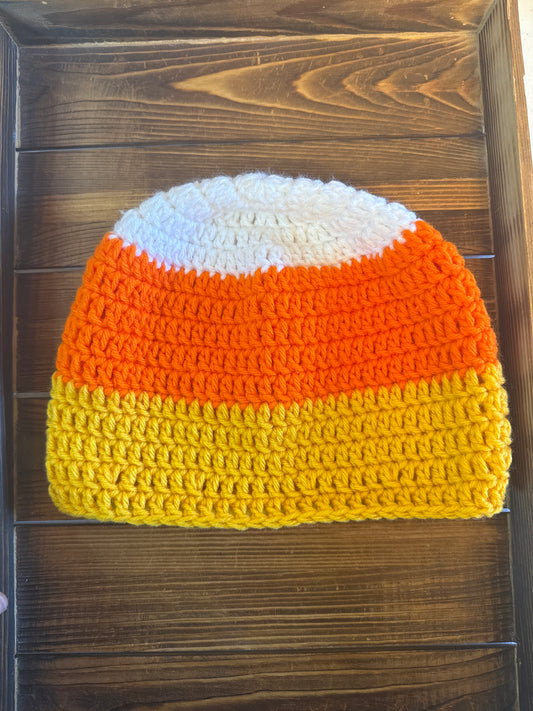 Candy Corn Crochet Beanie