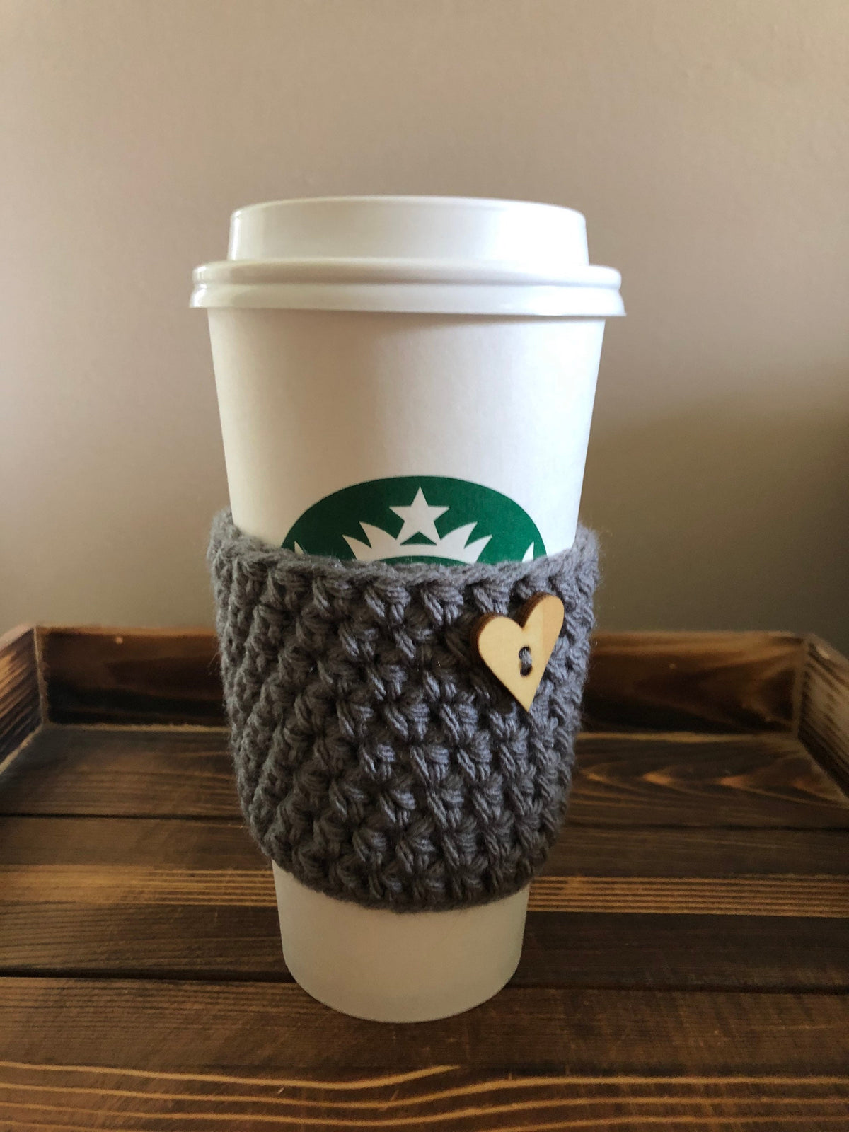 Wooden Heart Coffee Cozies