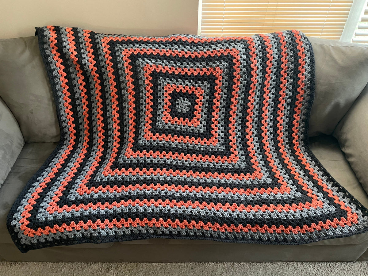 Gray and orange Blanket