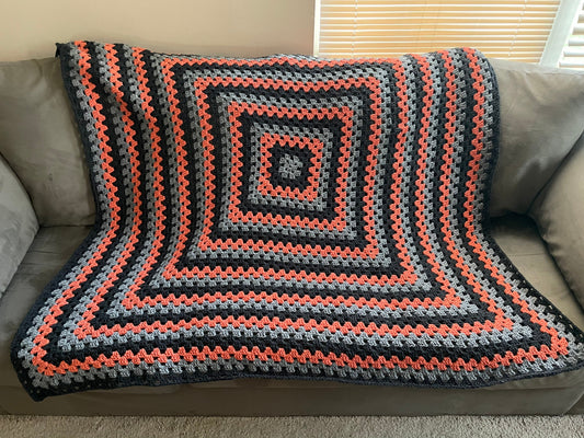 Gray and orange Blanket