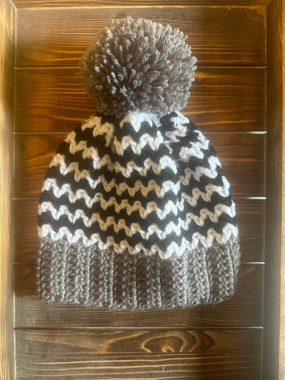 ZigZag Pom Beanie