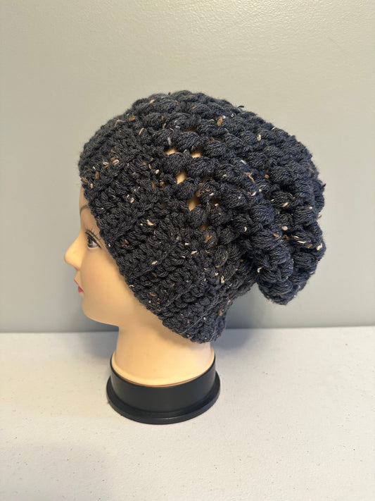 Blue Fleck Slouchy Beanie