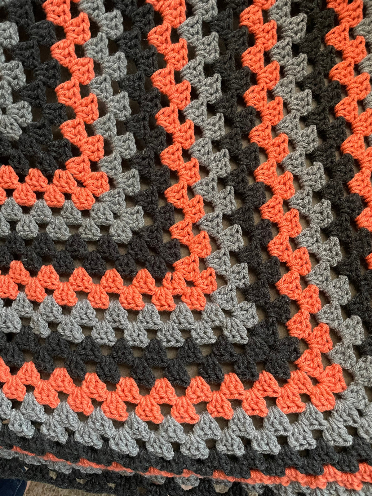 Gray and orange Blanket