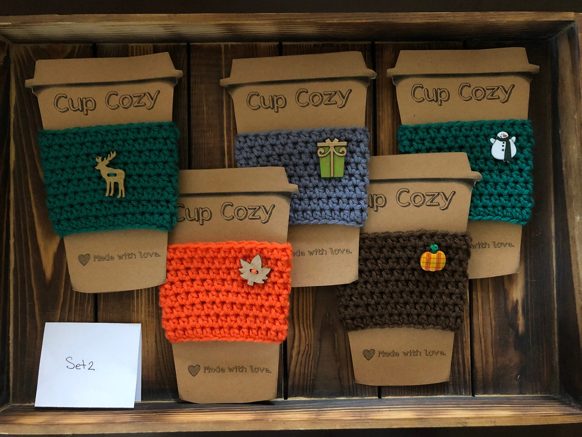 Holiday Coffee Cozies Set 2