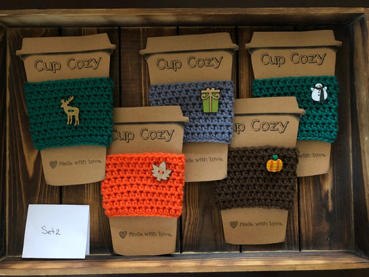 Holiday Coffee Cozies Set 2