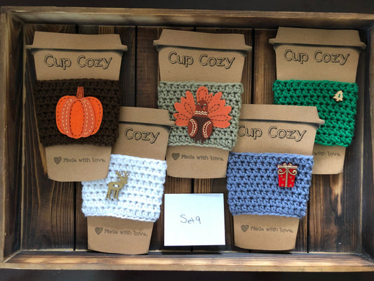 Holiday Coffee Cozies Set 9